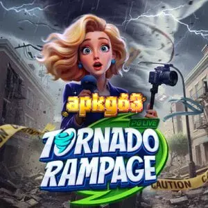 Tampilan grid unik berbentuk corong pada slot Tornado Rampage