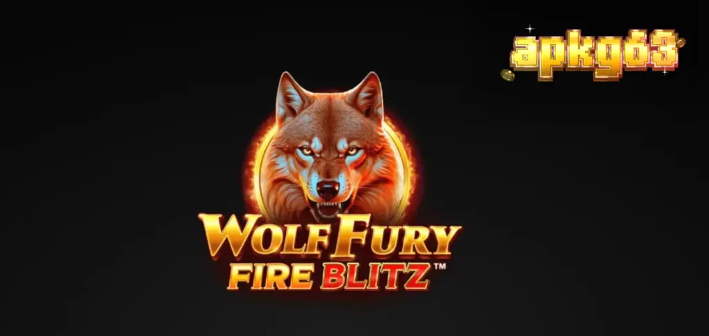 Tampilan visual slot Wolf Fury Fire Blitz dengan simbol serigala dan buah-buahan yang membara.